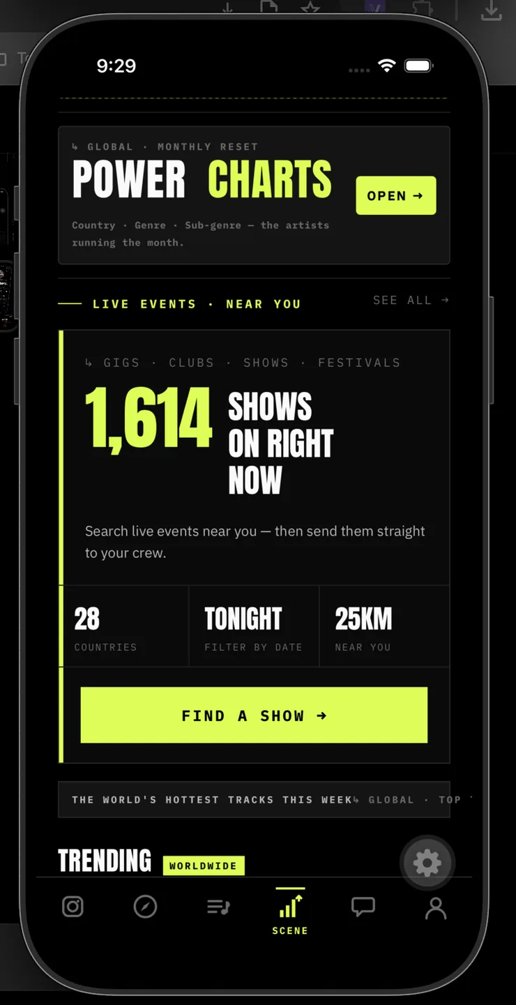 BTR Music events map