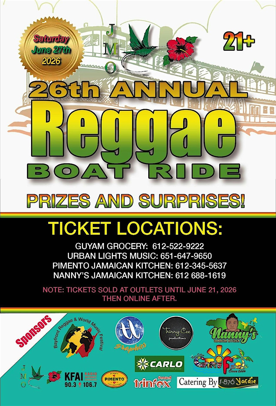 26TH ANNUAL REGGAE BOAT RIDE