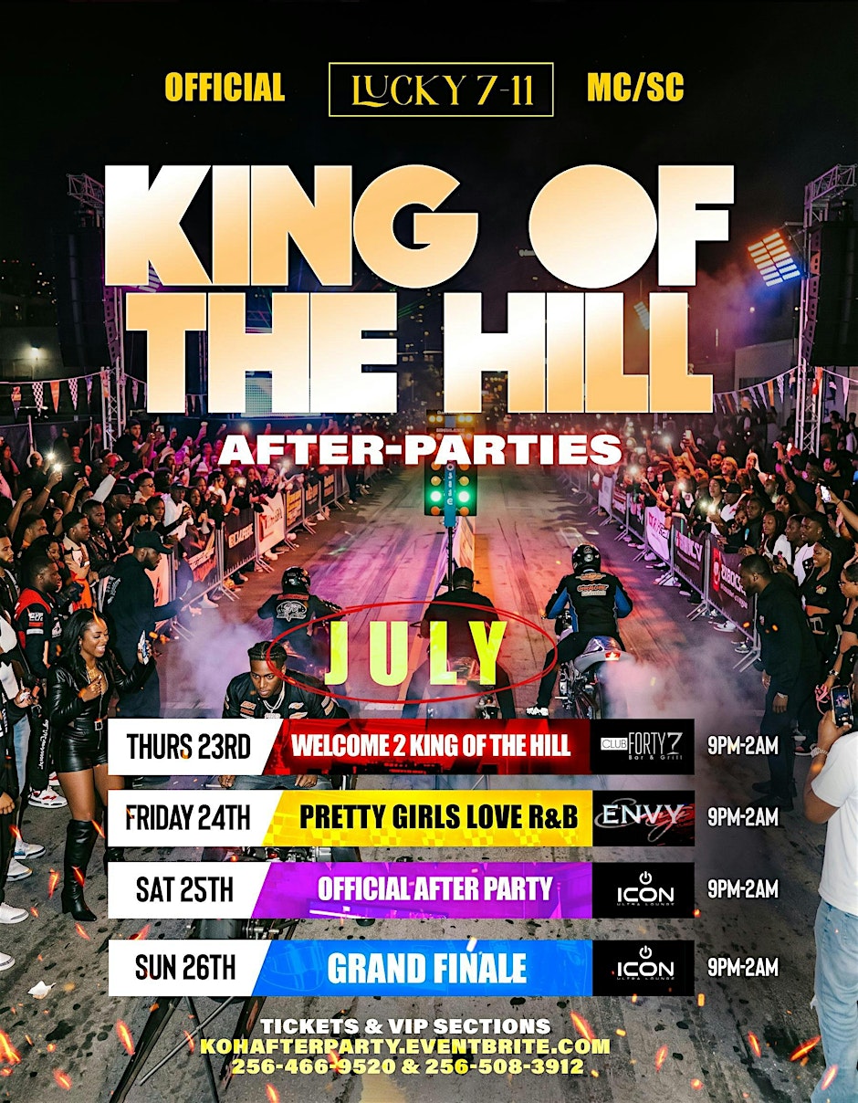 50th KING OF THE HILL Official After-Parties