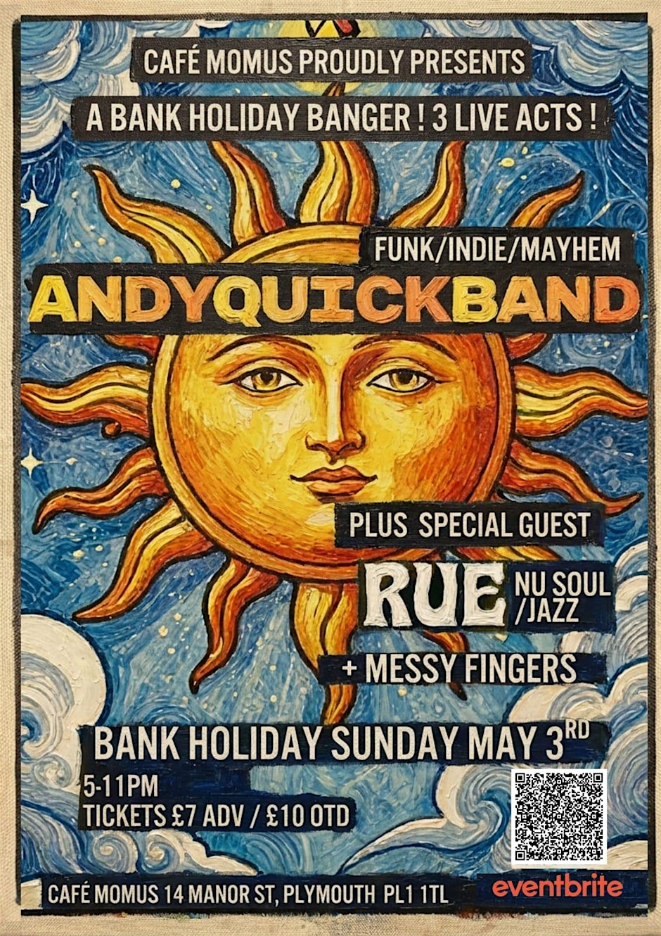 A Bank Holiday Banger! - 3 Live Acts at Momus!