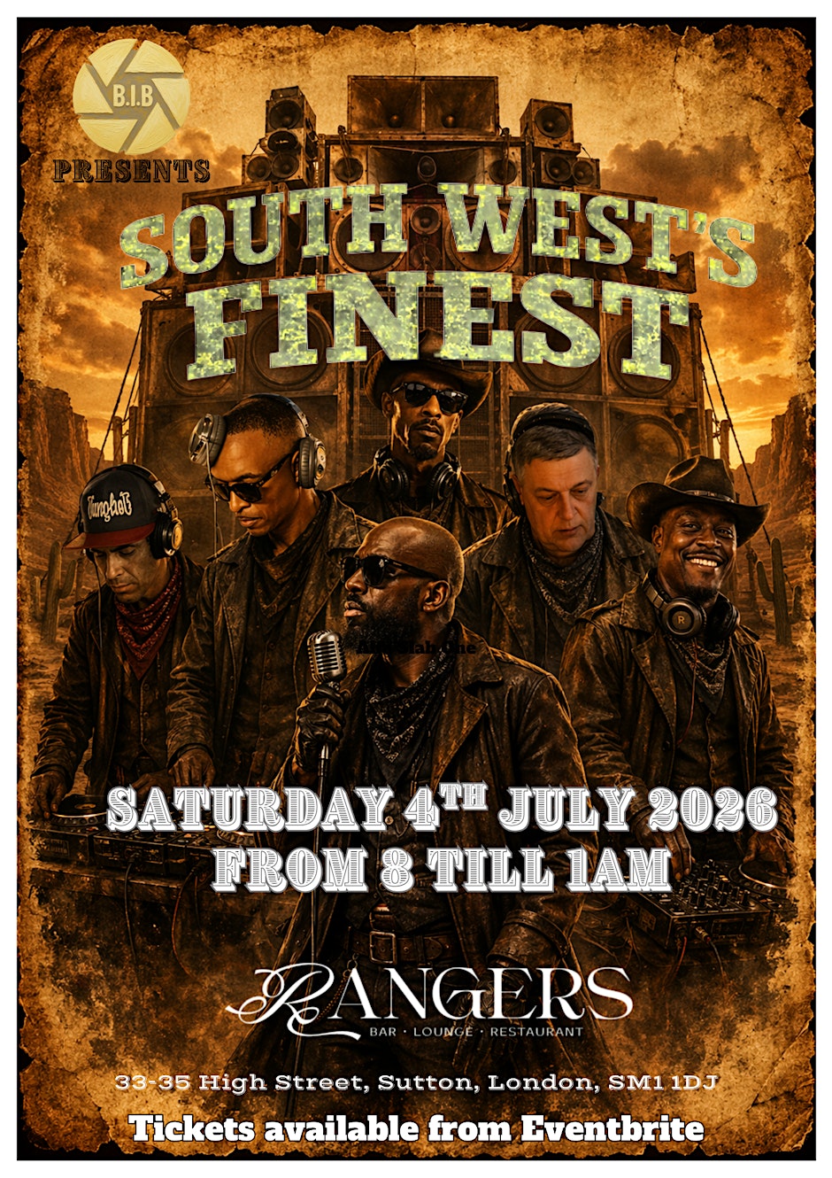 B.I.B Presents - South Wests Finest - 8pm till 1am!