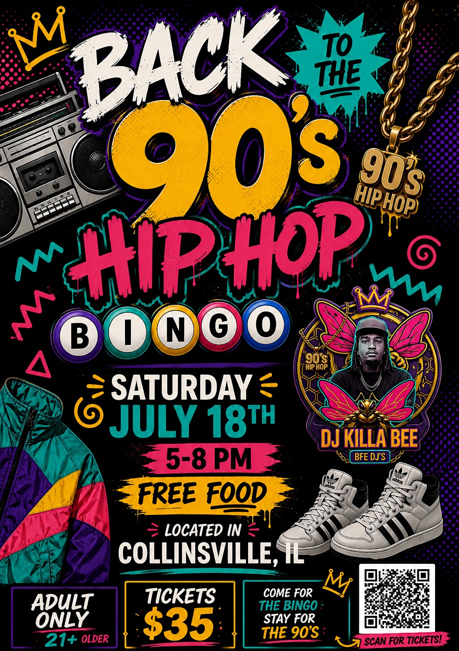 Back to the 90’s Hip Hop Bingo