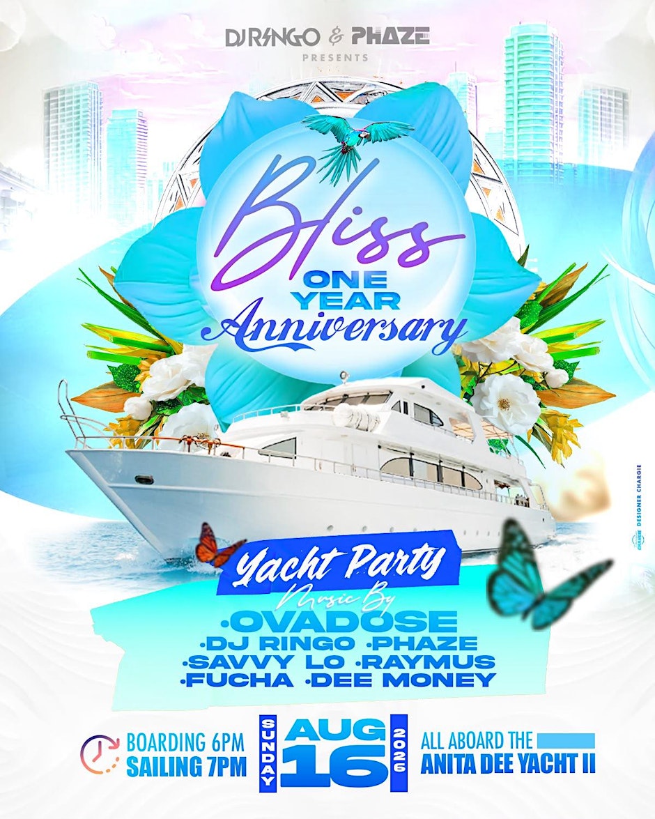 BLISS CARIBBEAN PARTY SERIES 1 YEAR ANNIVERSARY 8-16-26