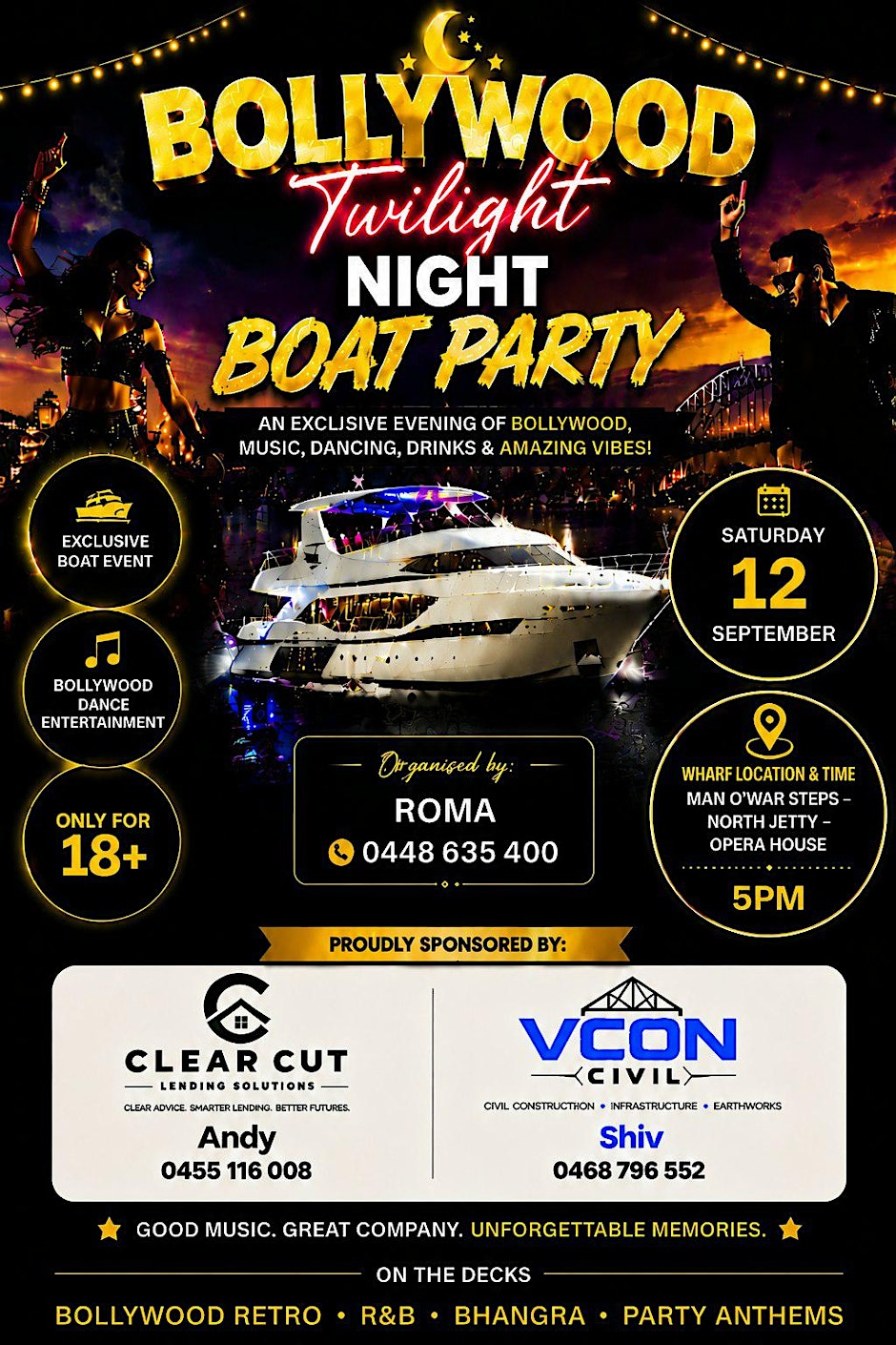 Bollywood Twilight Night Boat Party ✨