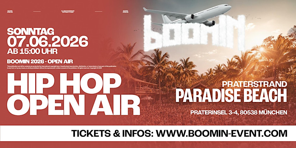 boomIN HIP HOP Open Air - SO. 07.06.26 @ PRATERSTRAND Flyer