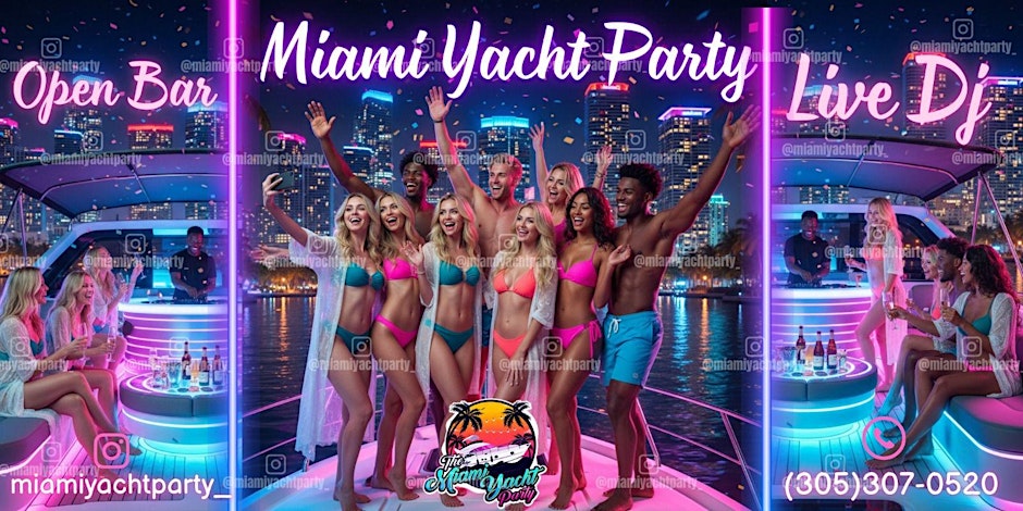 Booze Cruise in Miami - Best Music -  Dance Contest - Open bar