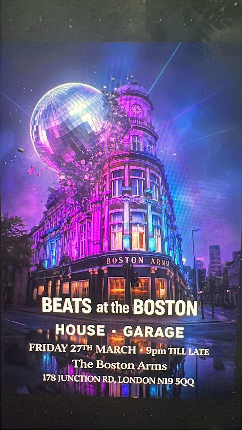 BOSTON ARMS MUSIC NIGHTS - 80's & 90's CLASSICS, DANCEHALL, HOUSE AND R&B