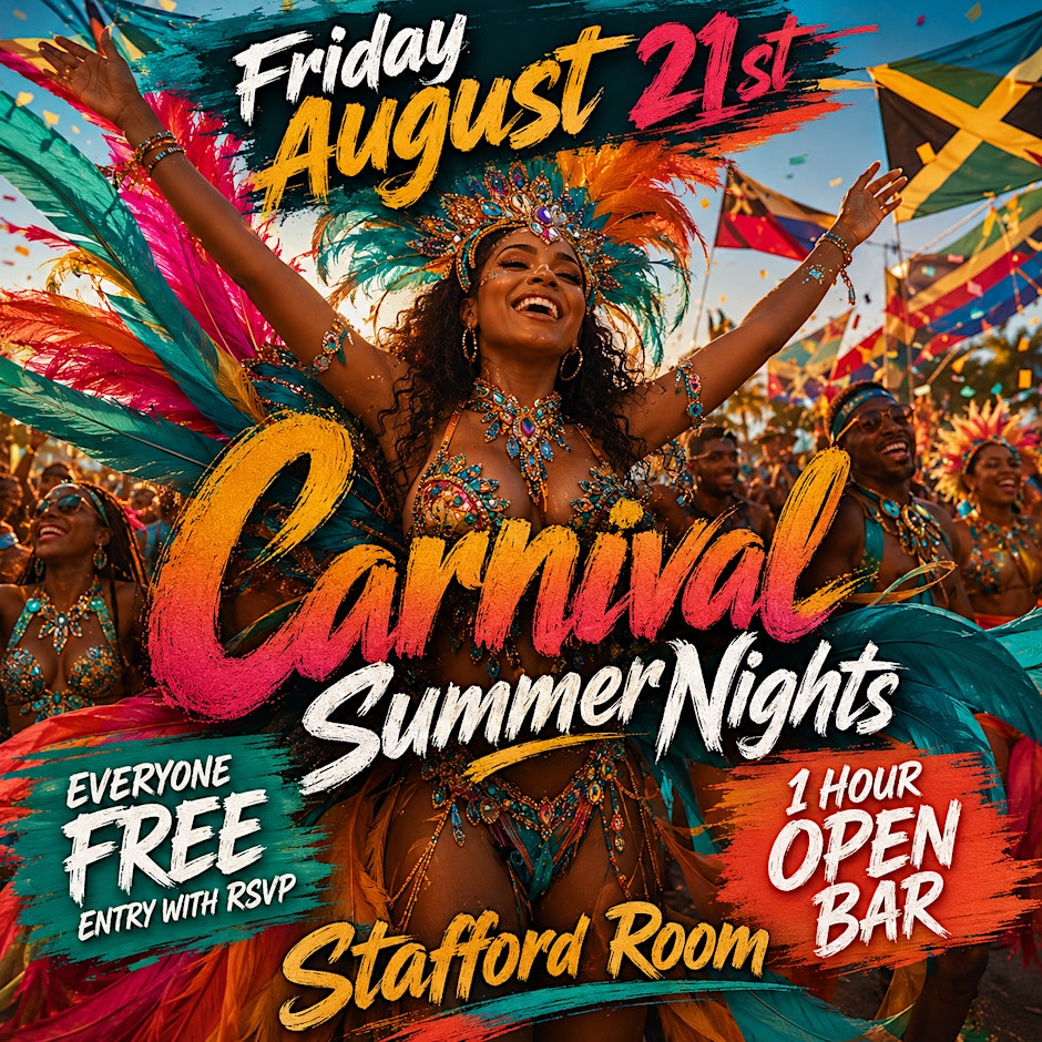 Carnival Summer Nights: Free Entry with RSVP at Stafford Room