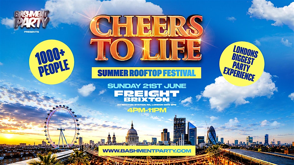 Cheers to Life - Rooftop Festival Flyer