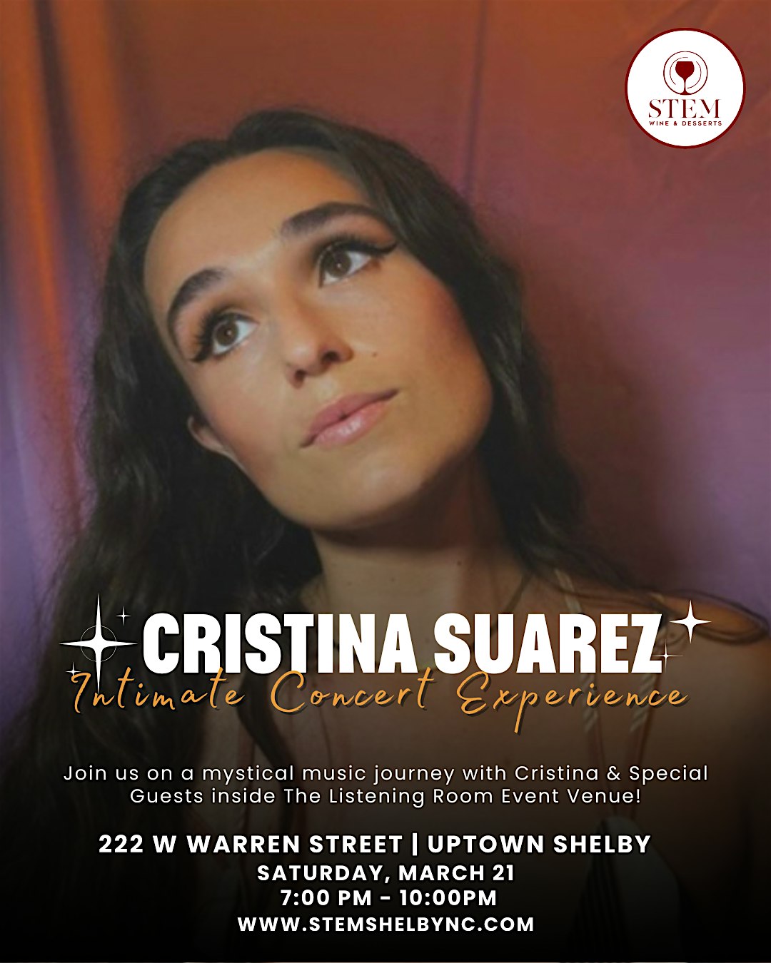 Cristina Suarez: An Intimate Concert Experience @ STEM Flyer