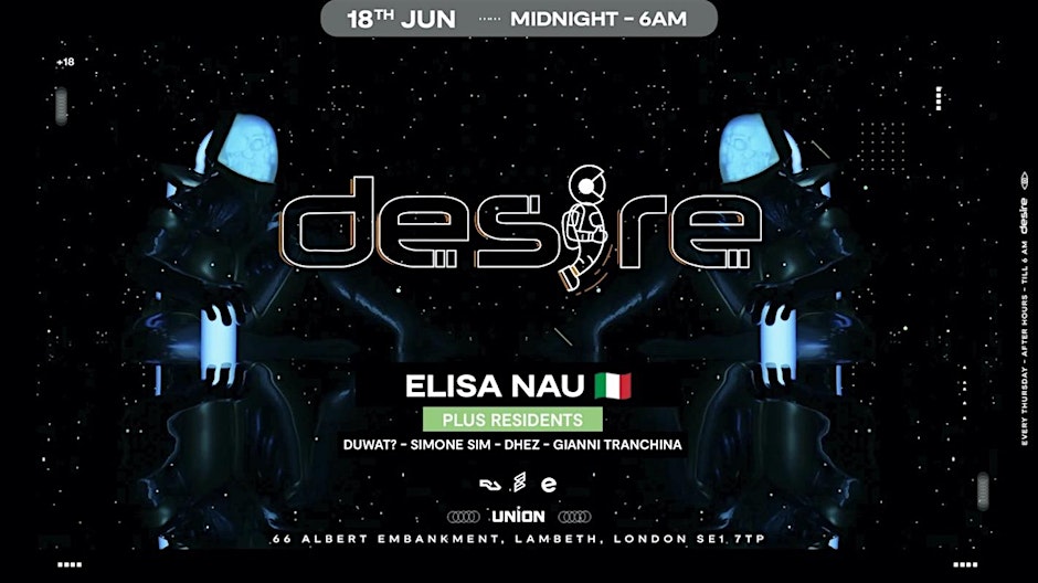 DESIRE - Weekly Thursday After Party - ELISA NAU