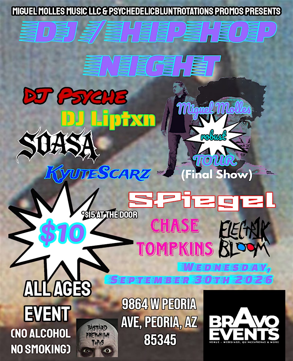 DJ / HIP HOP Night at Bravo Event Center in Peoria AZ (9/30/2026)