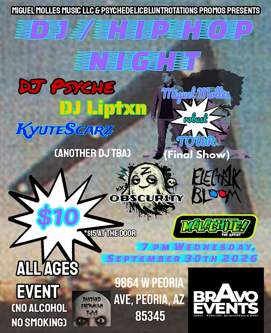 DJ / HIP HOP Night at Bravo Event Center in Peoria AZ (9/30/2026)