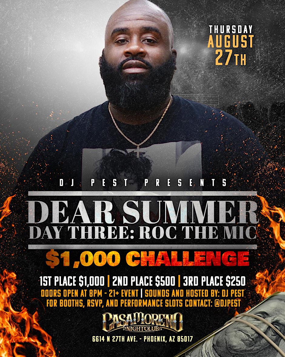DJ PEST PRESENTS ROC THE MIC $1000 CHALLENGE