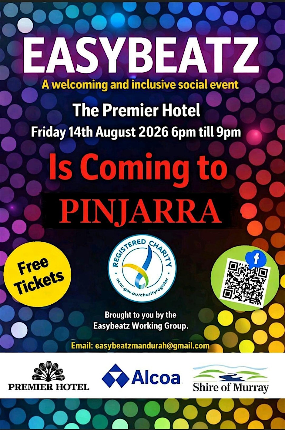 EASYBEATZ -FREE ENTRY AUG 14TH 2026 PREMIER HOTEL, PINJARRA WA