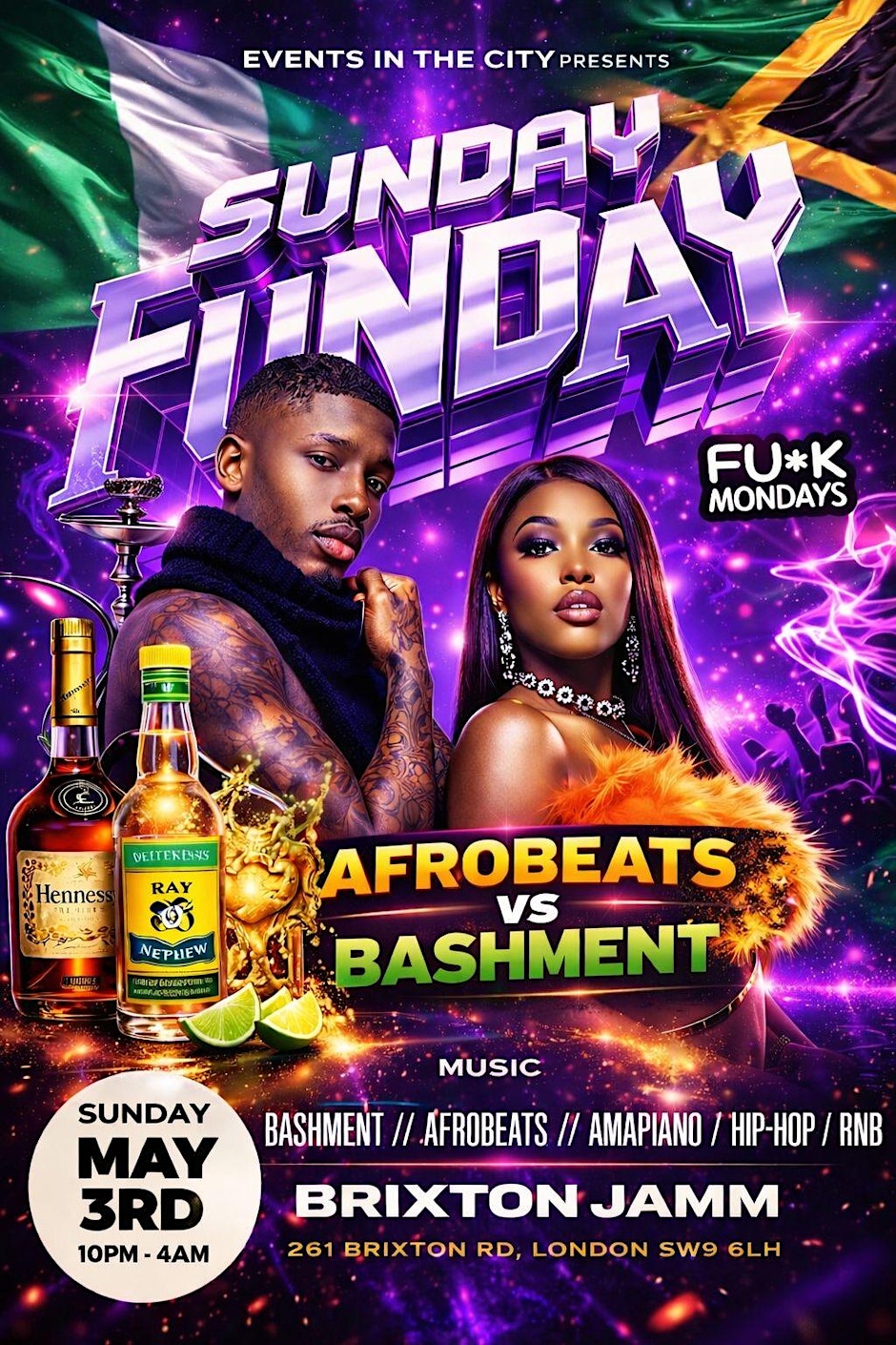 Eitclondon Presents:  Sunday Funday Fu@k Mondays  Afrobeats Vs Bashment