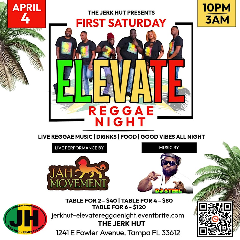 Elevate Reggae Night with Jah Movement Band (Live) | Tampa