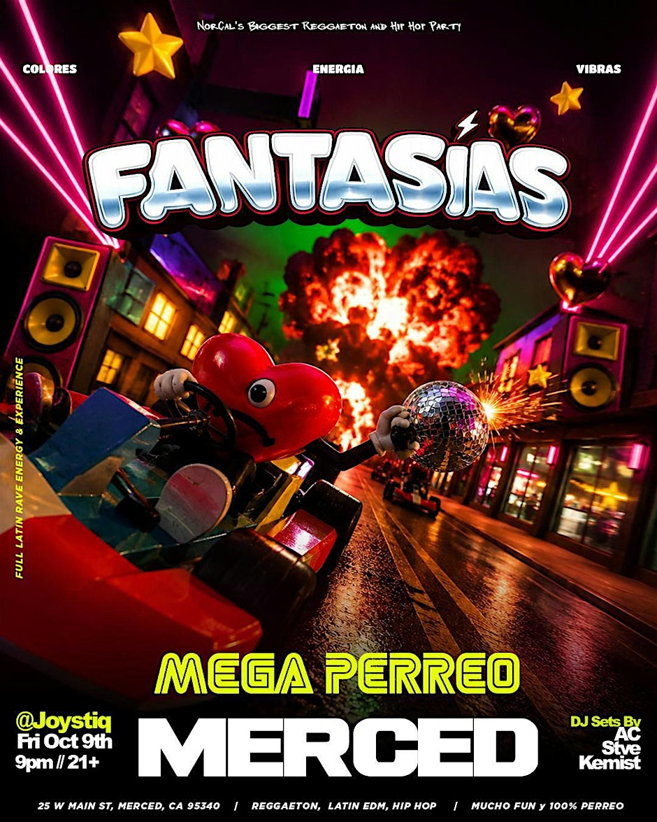 Fantasias Mega Perreo Party at Joystiq in Merced!