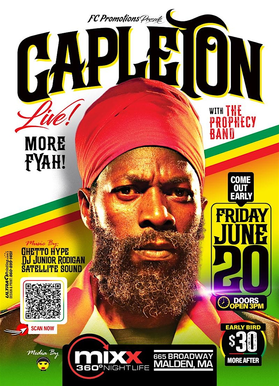 FC PRESENTS Capleton Live!  More FYAH! with The Prophecy Band
