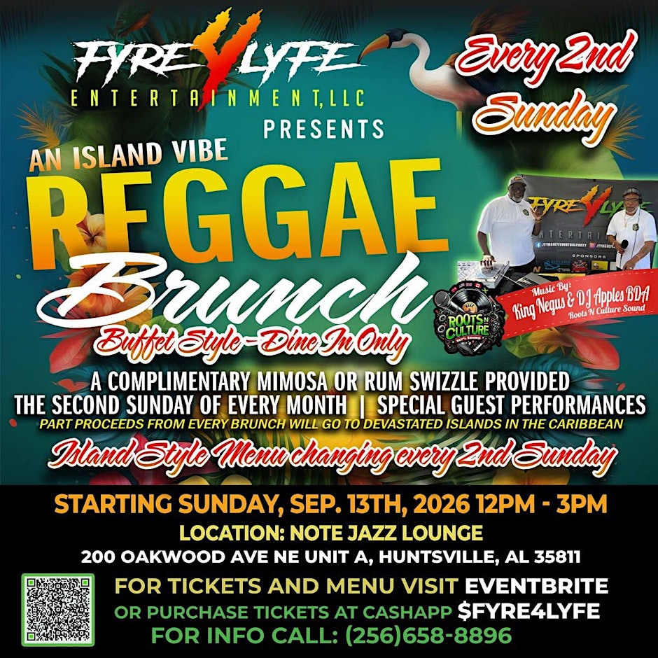 FYRE4LYFE'S: ISLAND VIBE REGGAE SUNDAY BRUNCH EXPERIENCE