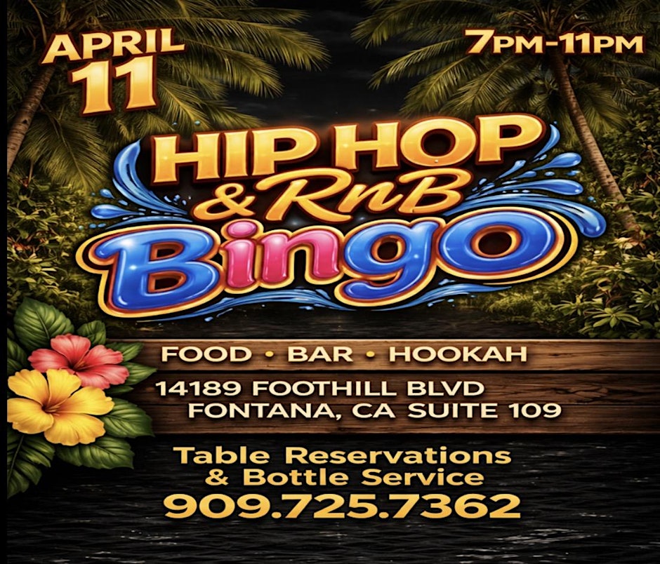 Hip hop and RNB Bingo