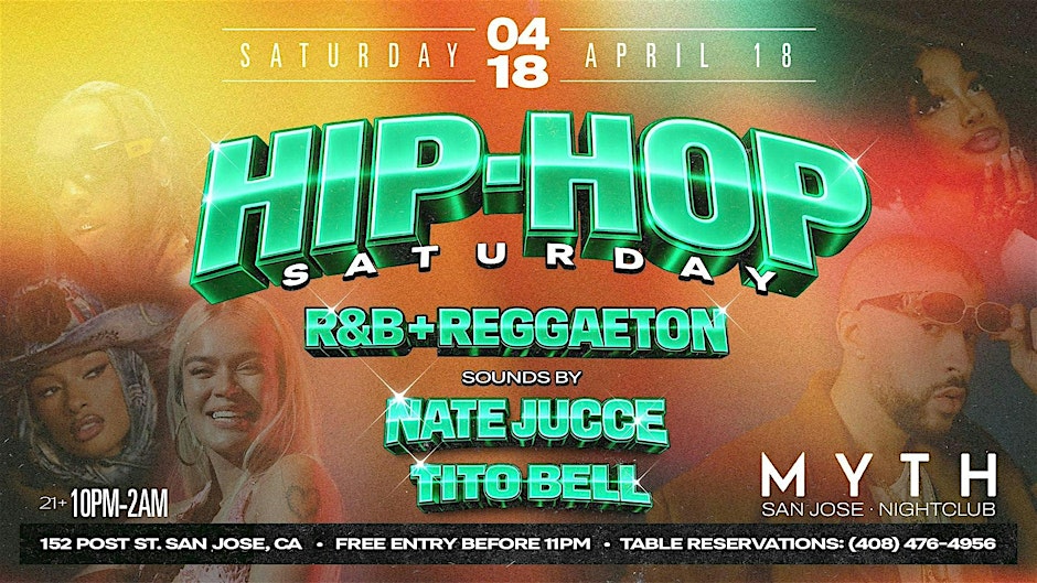 HIP-HOP • R&B • REGGAETON Saturday