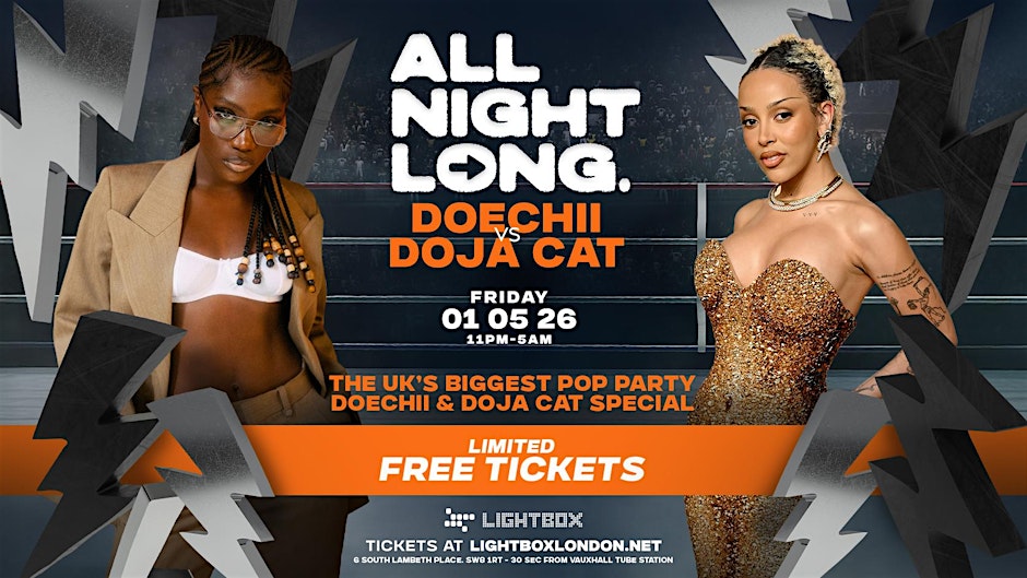Hip Hop & RnB All Night Long - Doechii vs Doja Cat - Free Ticket
