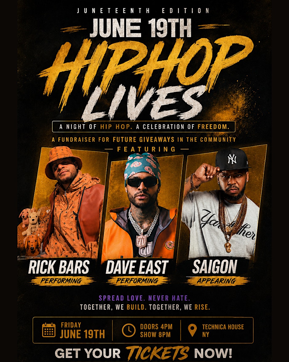 HipHop Lives with Rick Bars , Dave East and Saigon : Audio Technica House