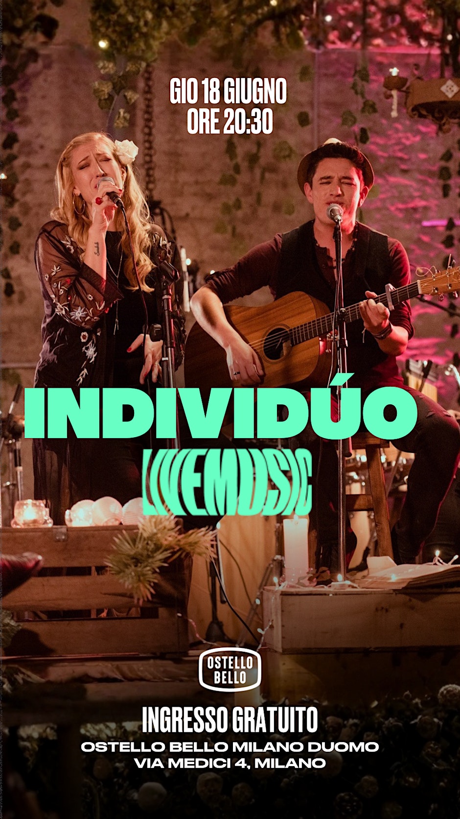 INDIVIDÚO • LIVEMUSIC! • Ostello Bello Milano Duomo