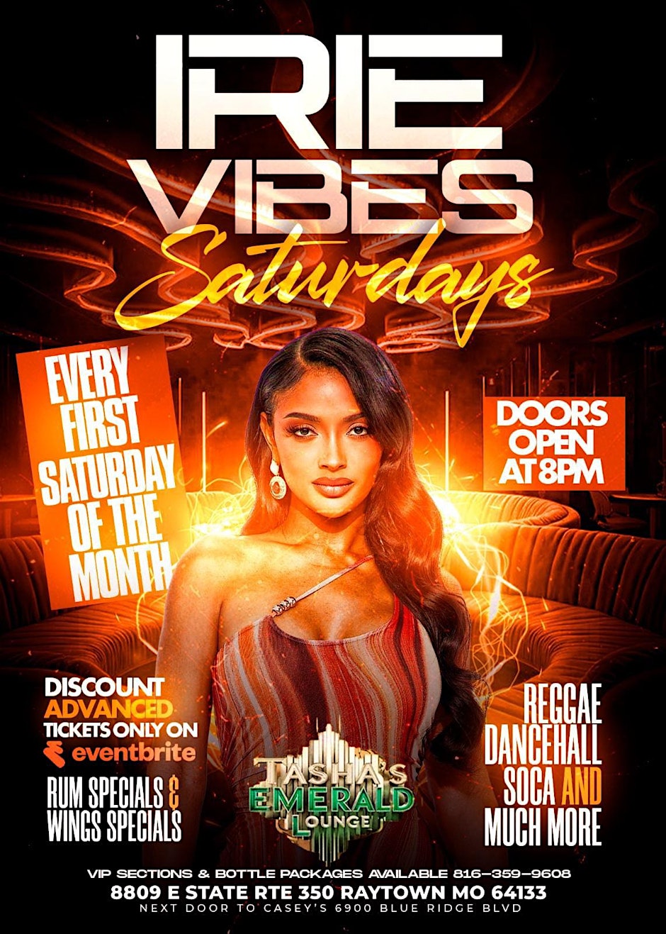 Irie Vibes Saturday at Tasha's Emerald Lounge