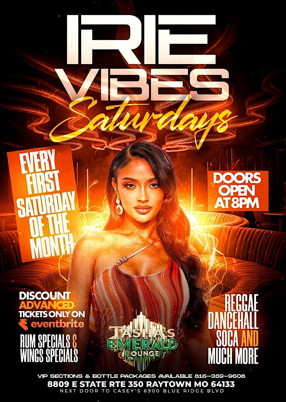 Irie Vibes Saturdays:Caribbean Night at Tasha’s Emerald Lounge