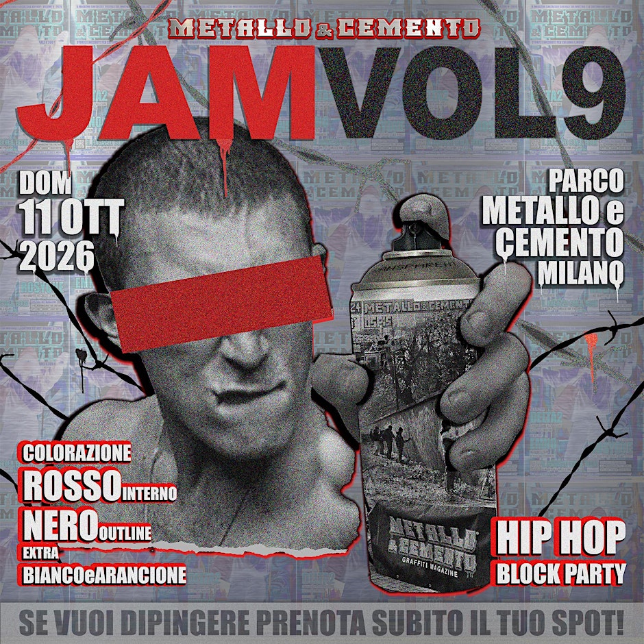 Iscrizione per dipingere alla Jam Metallo e Cemento Vol.9 - 11 Ott.