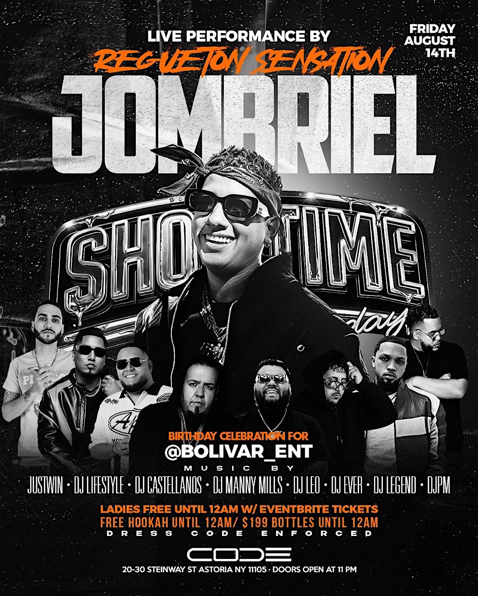 Jombriel Live at Showtime Fridays | Free Entry Party  – NYC Events Guide