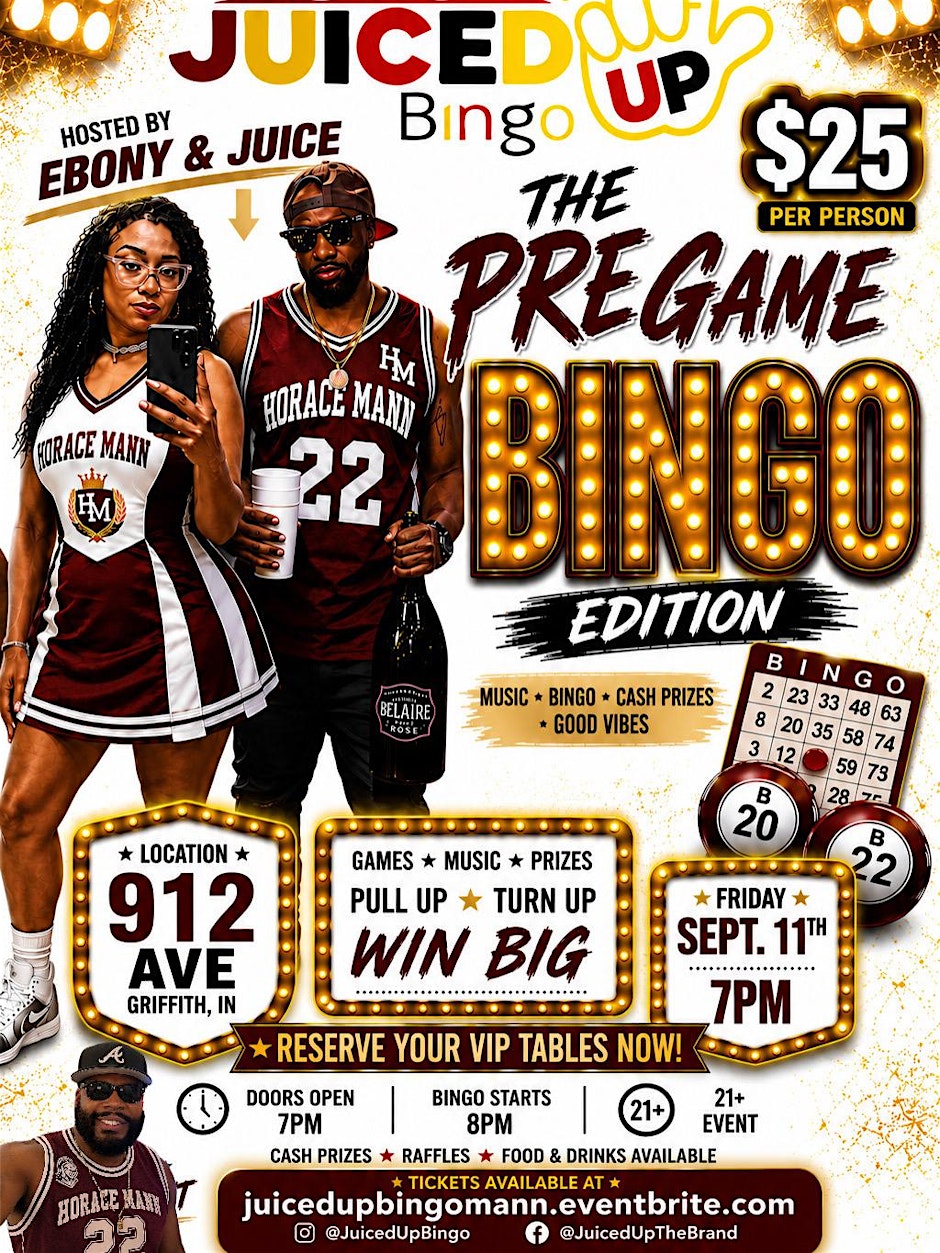 Juiced Up Bingo the Pre Game Edition
