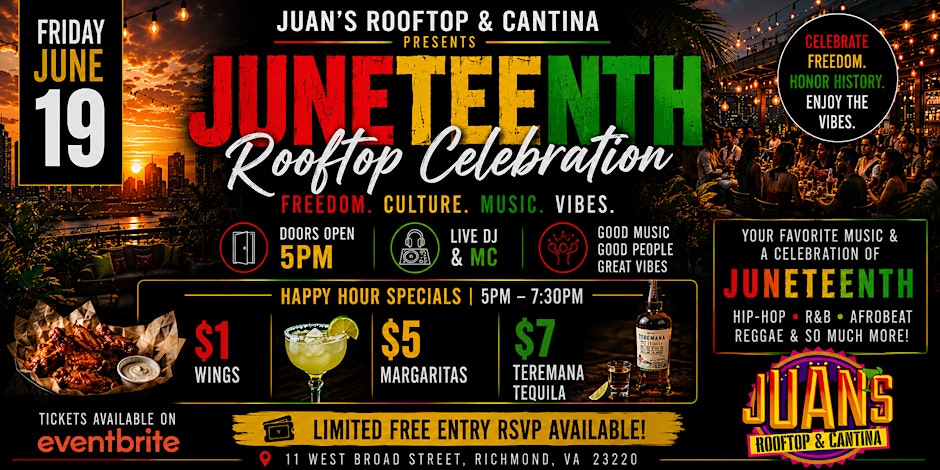 Juneteenth Rooftop Celebration at Juan’s Rooftop & Cantina