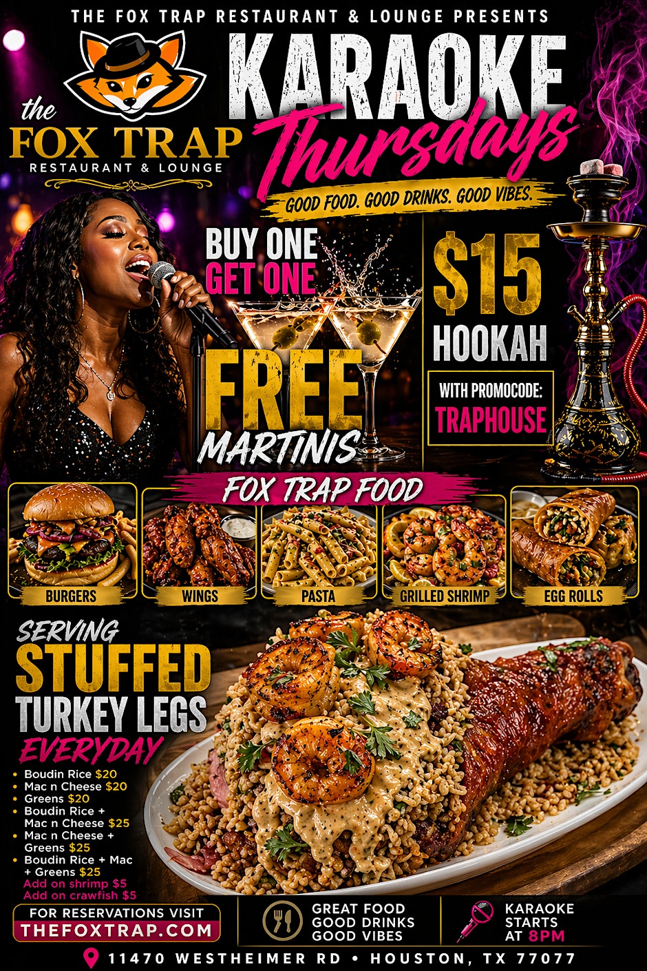 KARAOKE THURSDAYS | BOGO FREE MARTINIS  | FOOD | HOOKAH