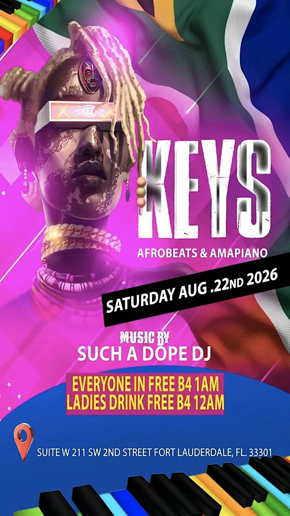 Keys Playing the best in Afrobeats & Amapiano comes to Fort Lauderdale
