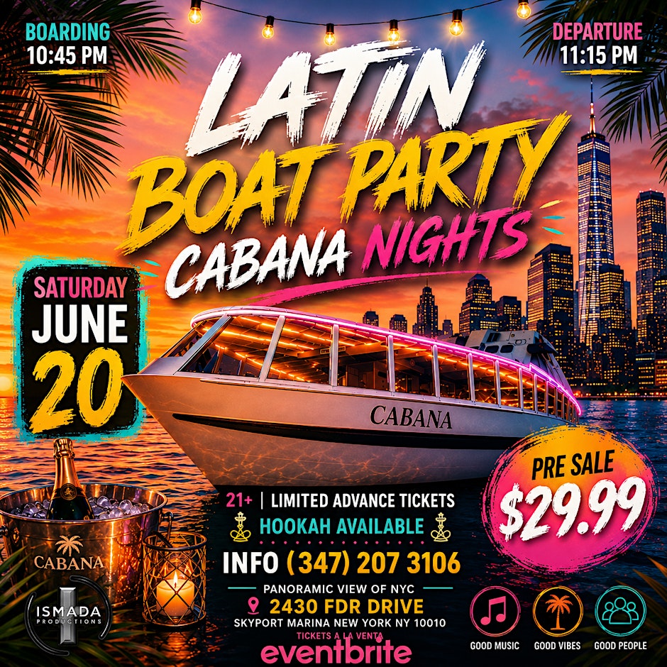 Latin Boat Party | Cabana Nights