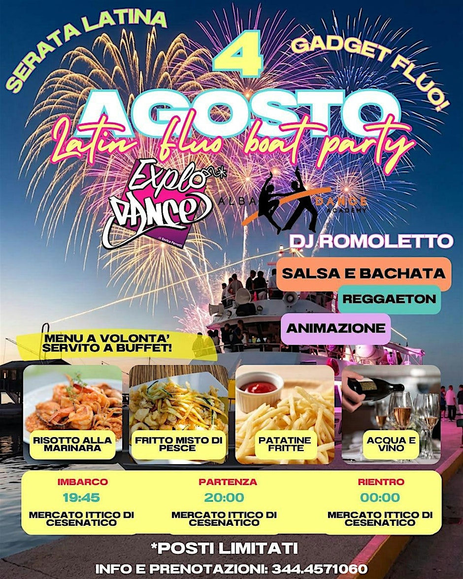 LATIN FLUO BOAT PARTY Flyer