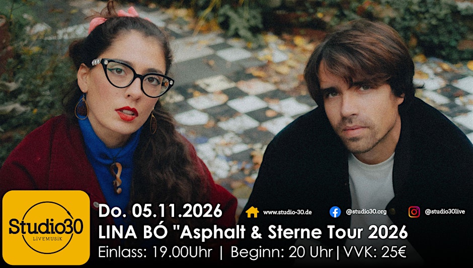 Lina Bó "Asphalt & Sterne Tour 2026|Studio 30