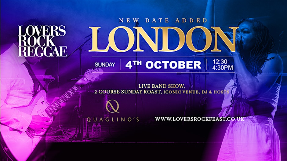 Lovers Rock Reggae - Sunday Roast - Sun 4th Oct