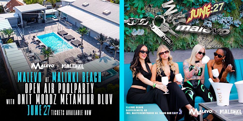 MALEVO x MALINKI BEACH - OPEN AIR POOLPARTY Flyer