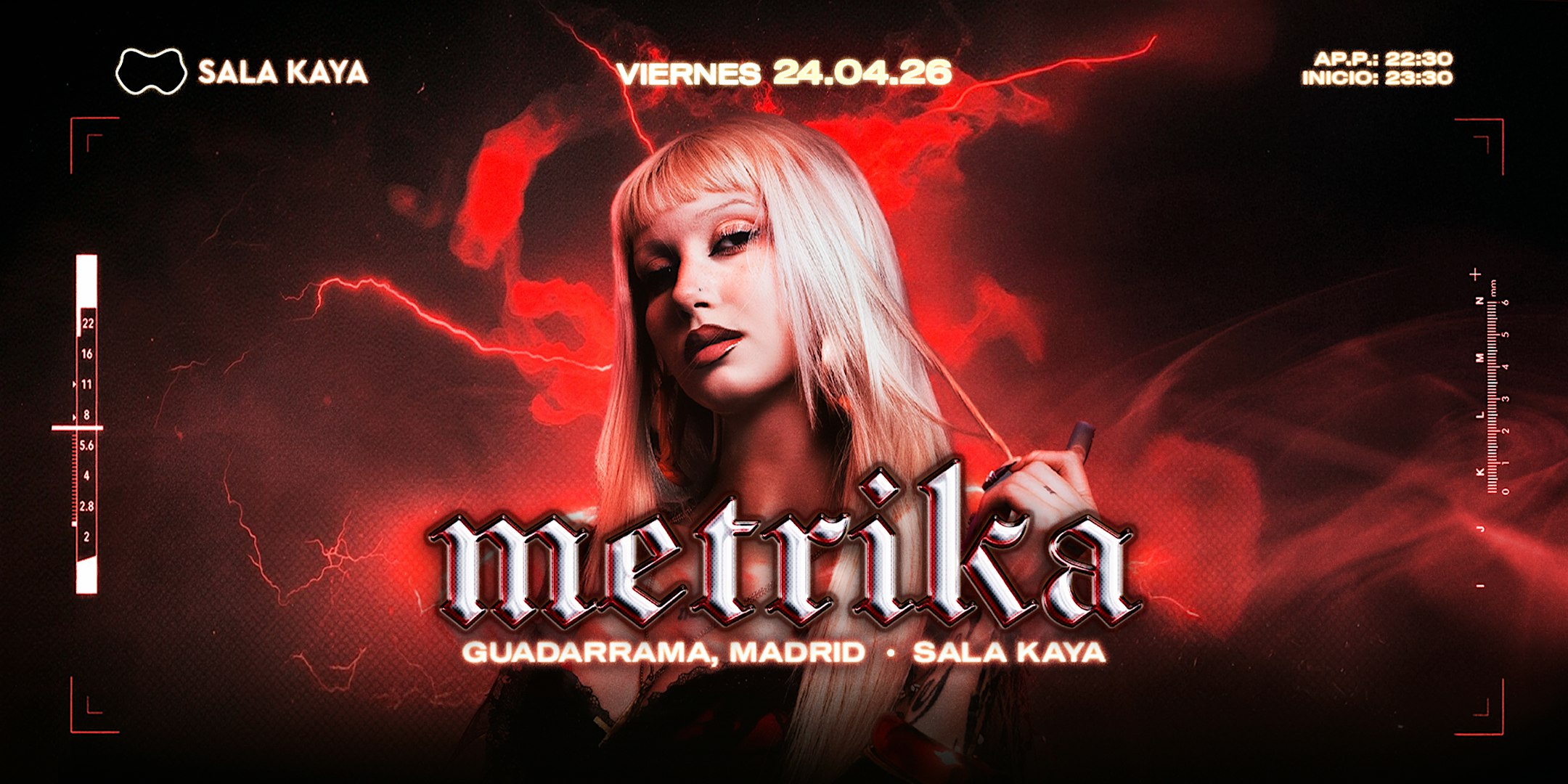 Metrika en  Sala Kaya Guadarrama (Madrid). Flyer
