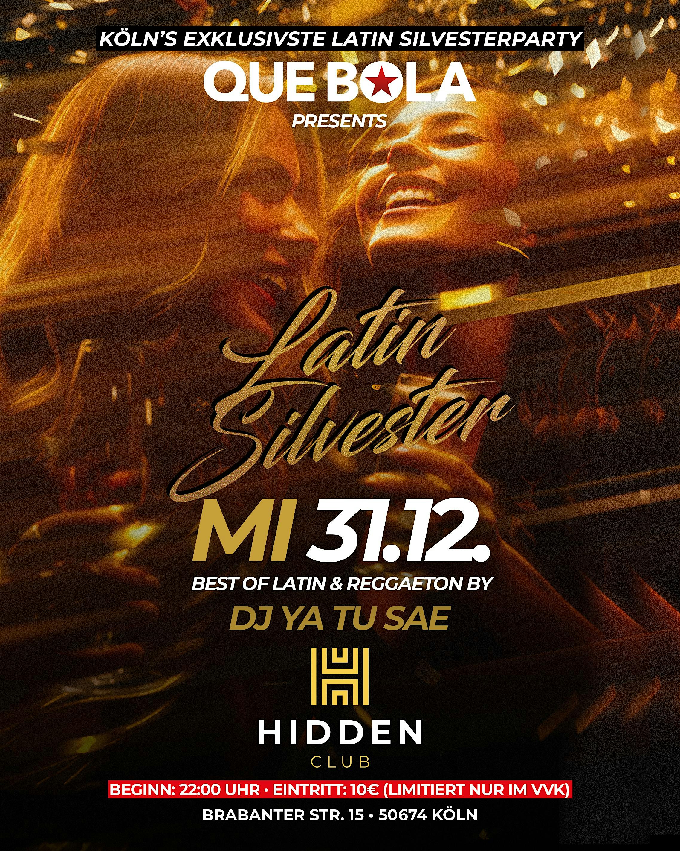 MI. 31.12.2025  LATIN SILVESTER @ HIDDEN CLUB COLOGNE Flyer