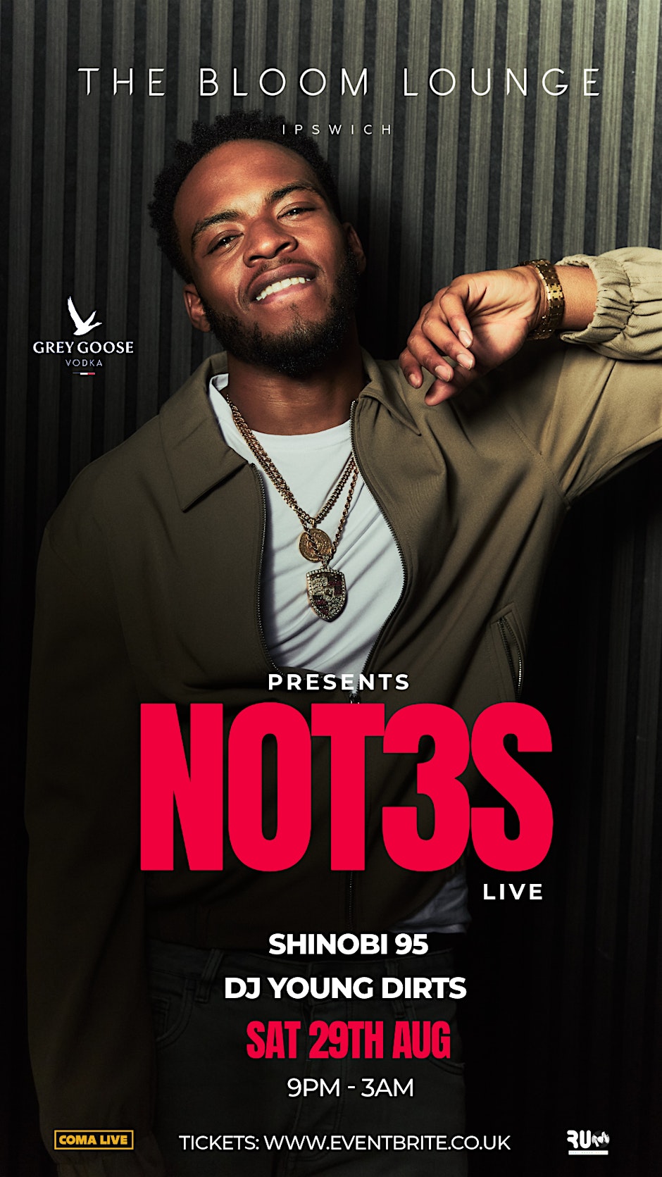 NOT3S Live at The Bloom Lounge | Bank Holiday Saturday | Ipswich