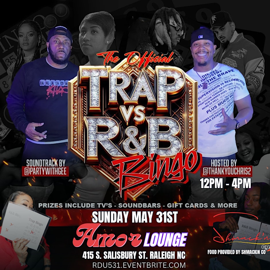 R&B BINGO BRUNCH RALEIGH SUNDAY 5/31 At AMOR W/Thank You Chris