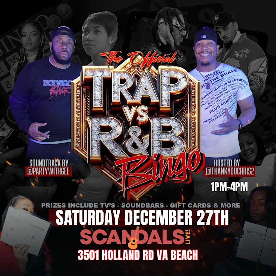 R&B BINGO BRUNCH VA Beach SATURDAY 5/30/26 At Scandals W/Thank You Chris