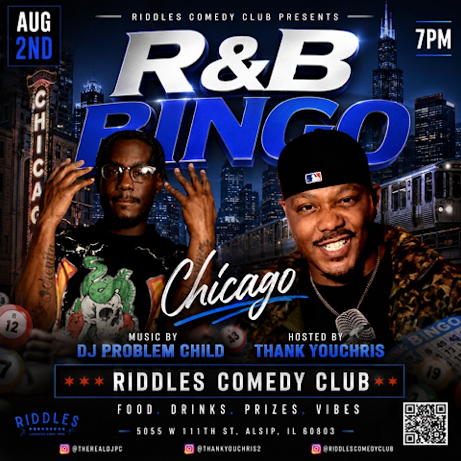 R&B BiNGO CHICAGO! 9/26/26 TRAP Vs R&B BiNGO W/ Comedian THANK YOU CHRIS