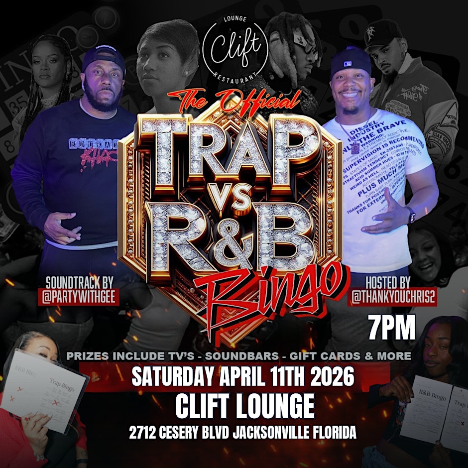 R&B BiNGO JACKSONVILLE! 9/5/26 TRAP Vs R&B BiNGO W/THANK YOU CHRIS