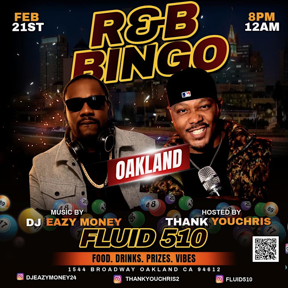 R&B BiNGO OAKLAND! JUNE 27th R&B Vs Trap Bingo W/ THANKYOUCHRIS @ FLUID510